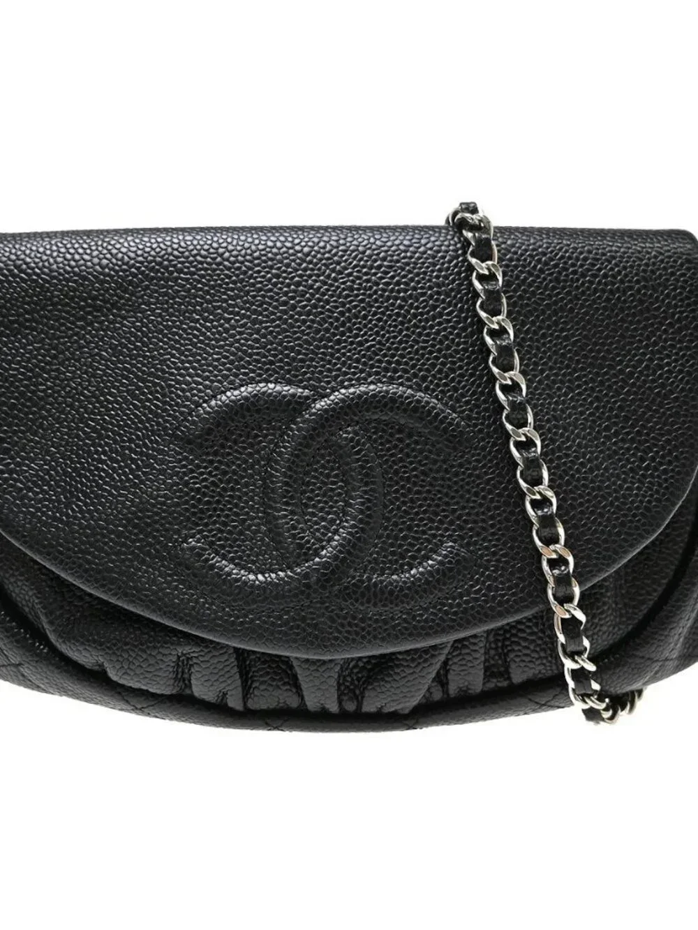 Chanel Calfskin Half Moon Flap WOC Wallet on Chain Shoulder Bag NQ11766